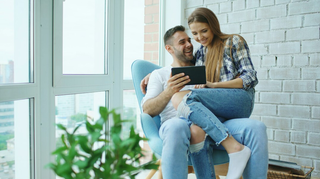couple talking at home