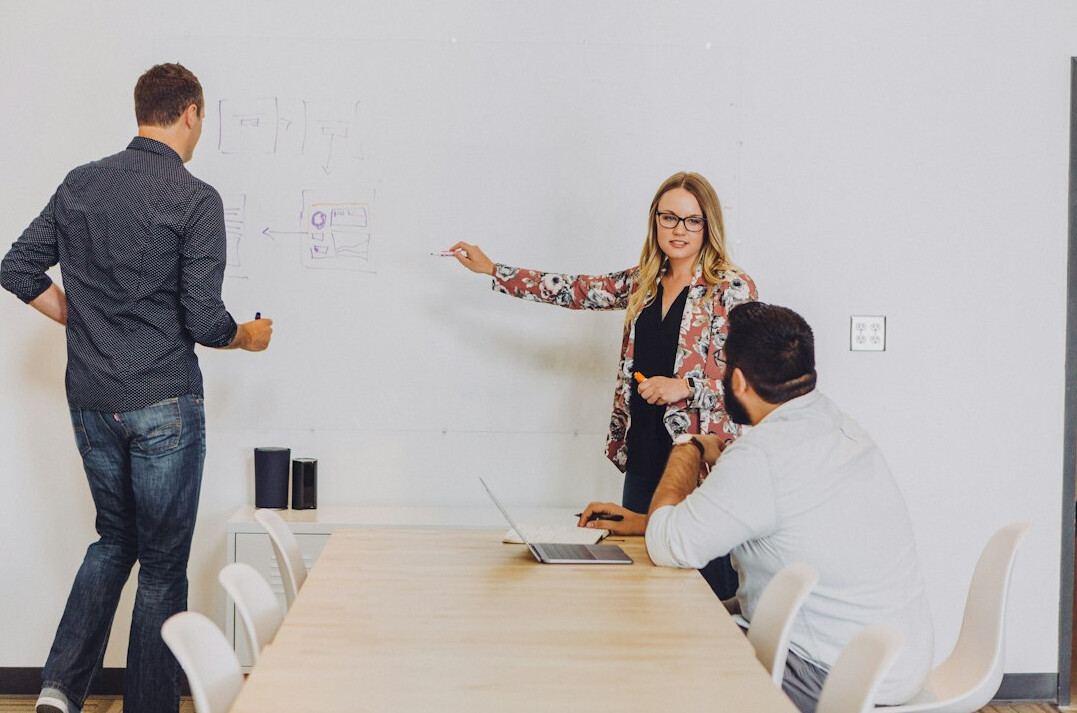 woman leading a meeting