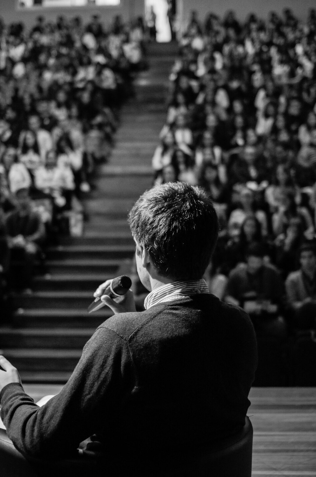person giving a powerful speech